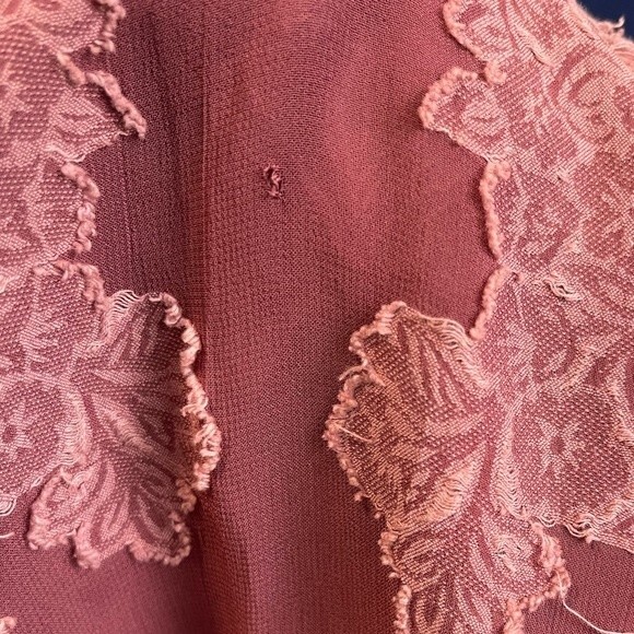ARITZIA Wilfred Lourdes Mauve Pink Boho Victorian Floral Appliqué Swing Blouse - Picture 16 of 16